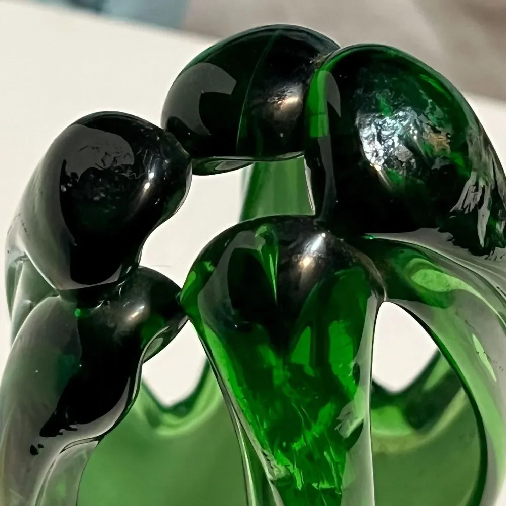 MAEXSA Hand Blown Green Art Hand-Blown Mexican Glass 8
